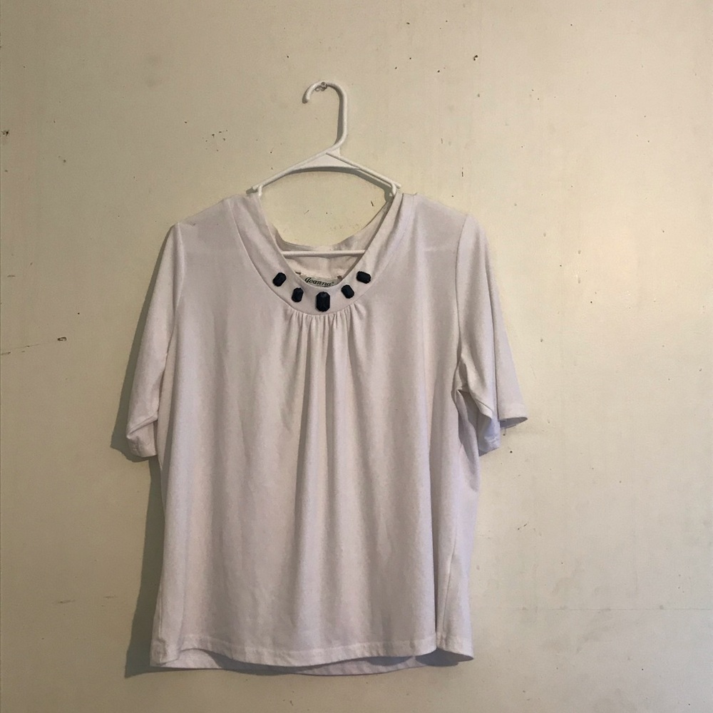 JOANNA White/black blouse SIZE LARGE